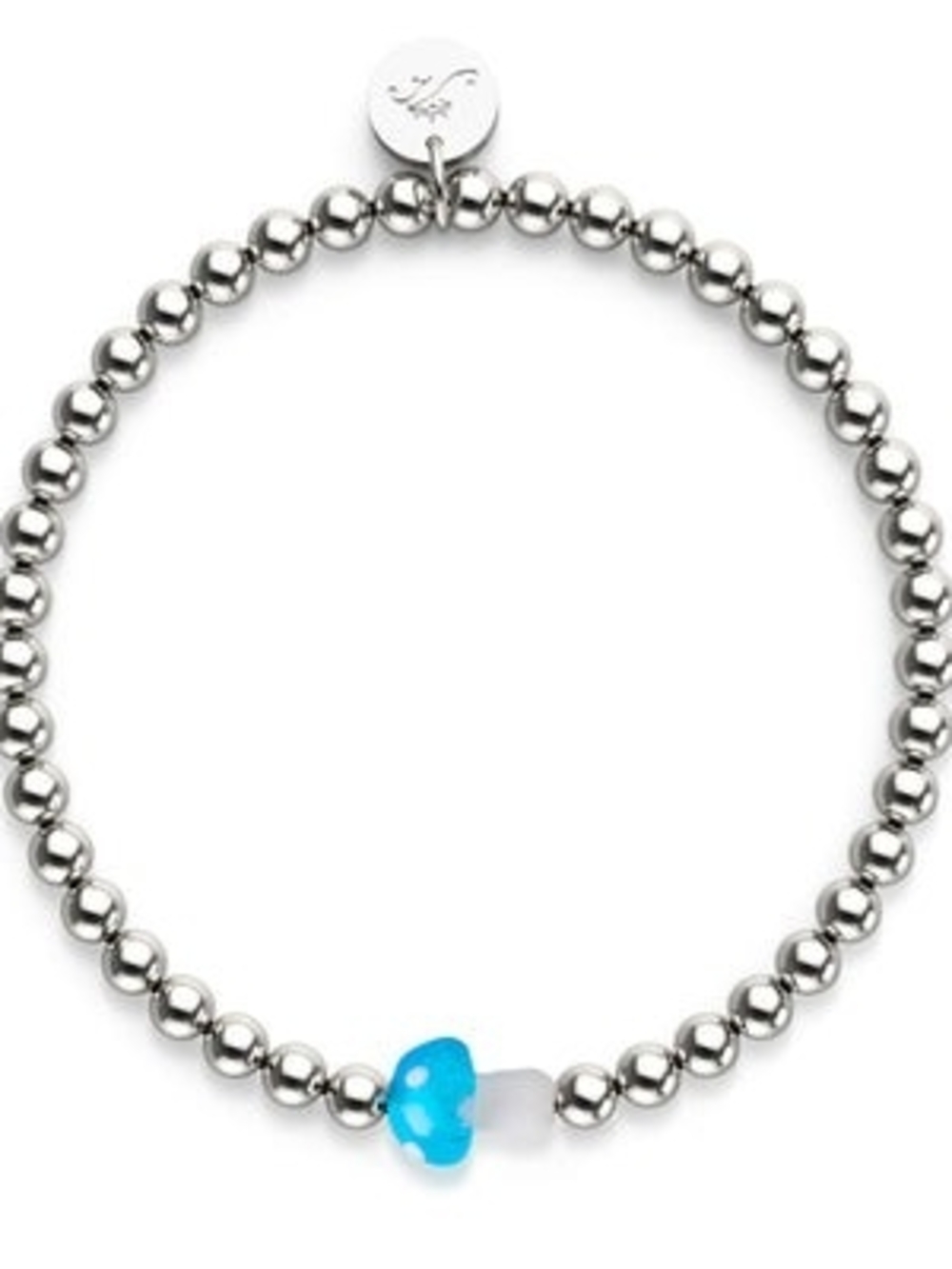🆕️ NOGU Ocean Blue Silver Firefly Glass Mushroom Essence Bracelet